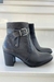 Newborn 23 - Madalena - Bota de Couro Legítimo Salto Bloco com Fivela Preta - 4125PT - Kafifa Fashion