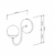 Arandela Sole Curve PP 25x10x26cm Metal e Vidro - Metaldomado 6071 - comprar online