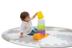 Imagen de Piso Nórdico Niños Goma Eva Circular Gris Blanco