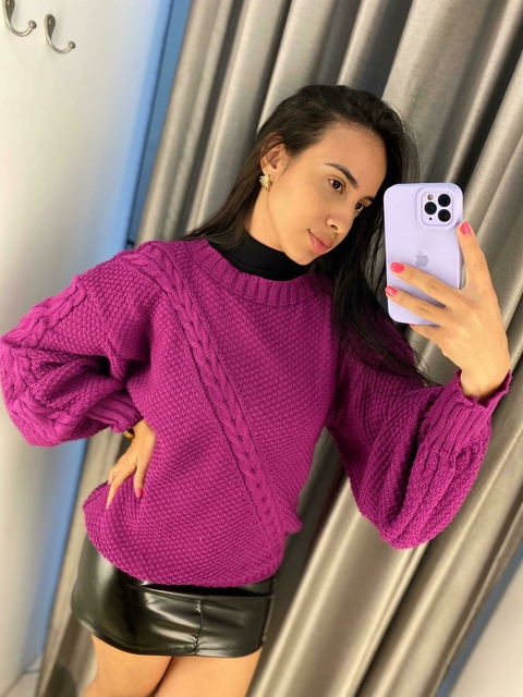 Blusa tricot Antonela fucsia