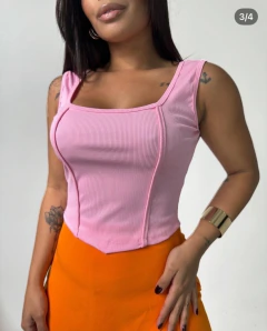 blusa rosa em ribana premium - comprar online