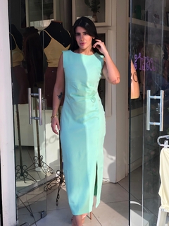 Vestido longo em alfaiataria verde - comprar online