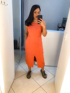 Vestido regata telha - comprar online