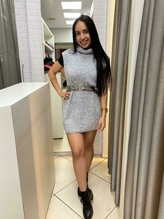colete mousse cinza - loja online