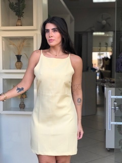 Vestido em alfaiataria Amarelo - comprar online