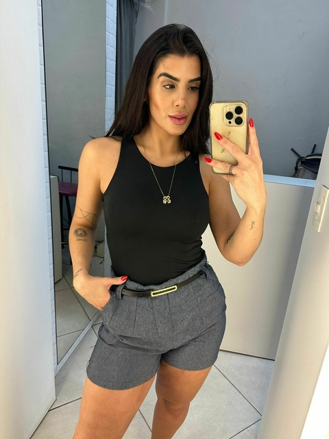 Short em linho - azul jeans