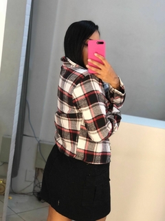 jaqueta camisa flanelada vermelho com preto na internet