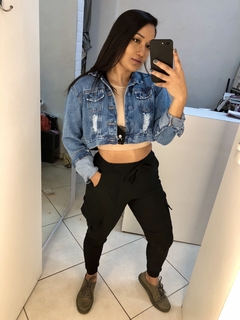 calça jogger cargo preta - loja online