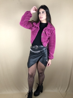 casaco teddy fucsia - comprar online
