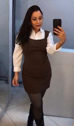 Vestido curto em alfaiataria Marrom na internet