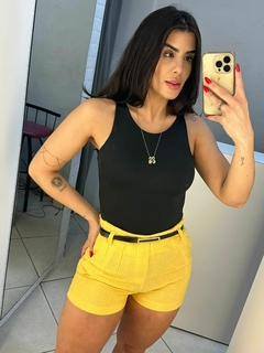 Short em linho - amarelo