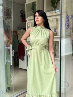 Vestido longo verde babado barra - Closet's - moda feminina moda blogueira moda balada 