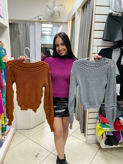 Blusa tricot Marina cinza