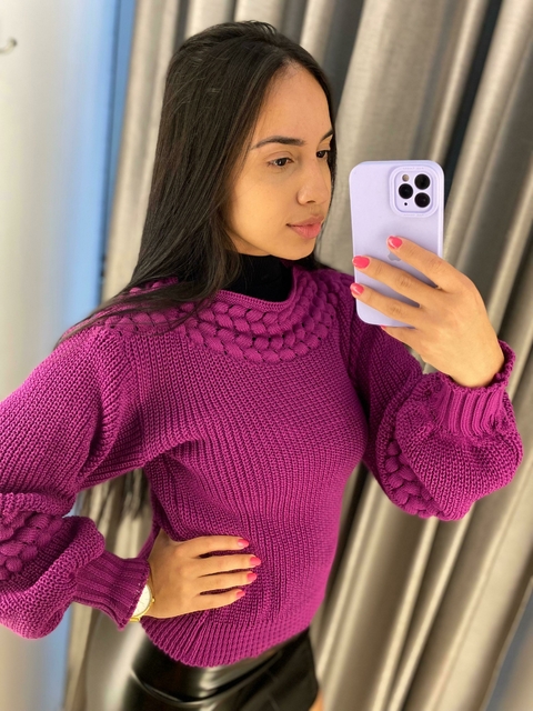 Blusa tricot Marina fucsia