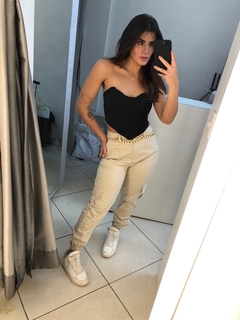 calça jogger bolso cargo caqui na internet