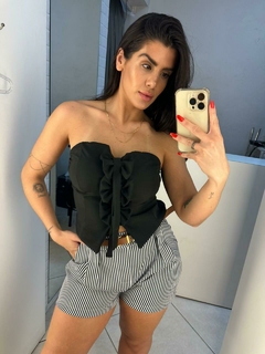short listrado preto - comprar online