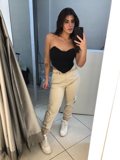 calça jogger bolso cargo caqui - comprar online