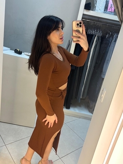 Vestido canelado manga comprida - Closet's - moda feminina moda blogueira moda balada 