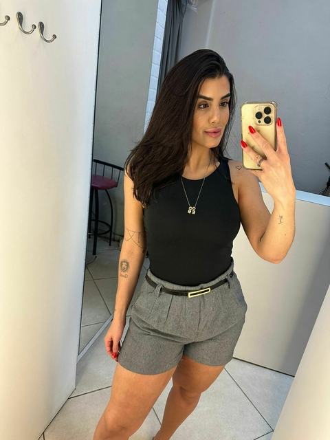 Short em linho - cinza escuro