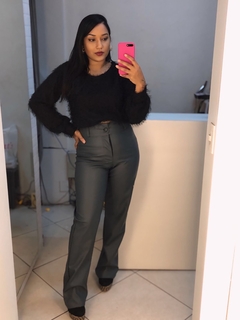 calça couro ecologico cinza - comprar online