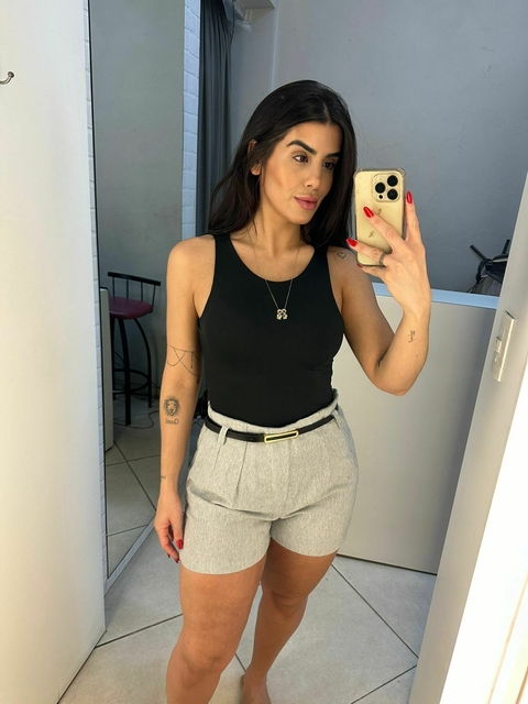 Short em linho - cinza claro