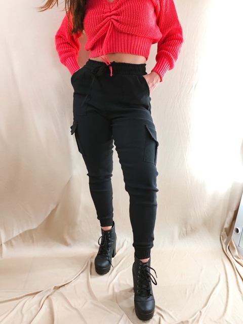 calça jogger cargo preta