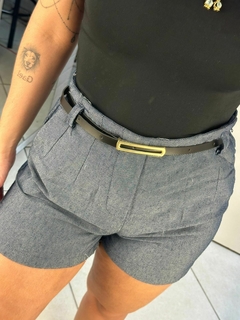Short em linho - azul jeans - comprar online