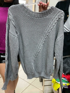 Blusa tricot Antonela cinza na internet