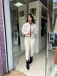 Jaqueta em courino com pedrarias - comprar online