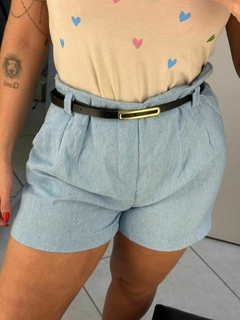 Short em linho - azul claro - comprar online