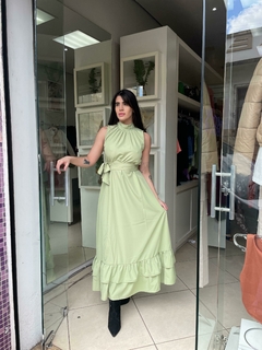 Vestido longo verde babado barra - Closet's - moda feminina moda blogueira moda balada 