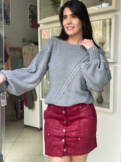 Imagem do Saia de botões em veludo