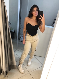 calça jogger bolso cargo caqui - loja online