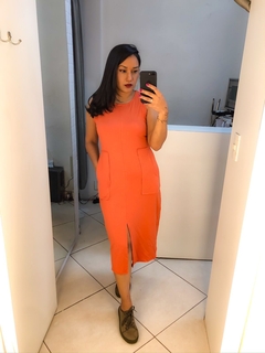 Vestido regata telha