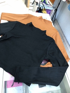 Cropped canelado manga comprida - comprar online