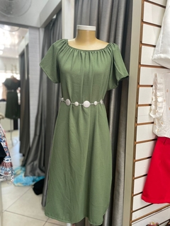Vestido Plus size de manguinha verde - comprar online