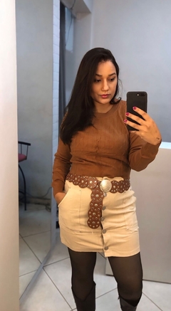 Blusa de tricot modal Marrom - comprar online