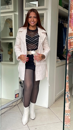 Sobretudo em Lã batida Beje - comprar online