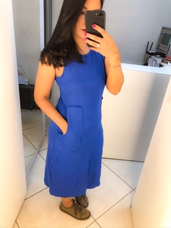 Vestido regata azul - loja online