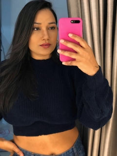 Cropped tricot azul