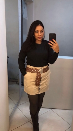 Blusa de tricot modal Preta na internet