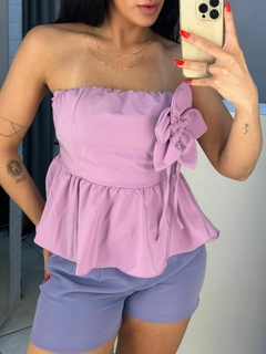 short zara fivela dourada lilas na internet