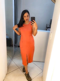 Vestido regata telha na internet