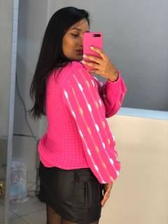 Tricot pink detalhes na manga - Closet's - moda feminina moda blogueira moda balada 