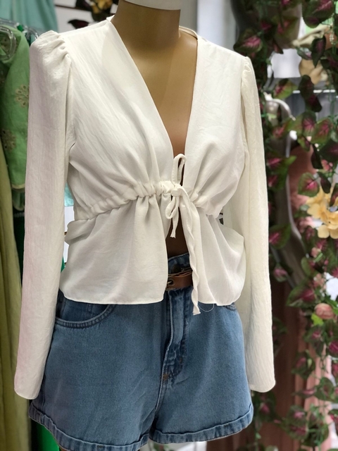 bata manga comprida branca - comprar online