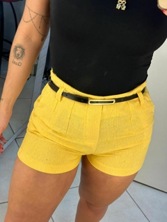 Short em linho - amarelo - comprar online