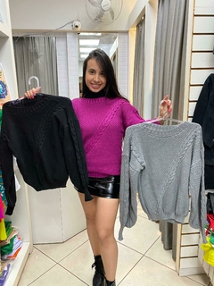 Blusa tricot Antonela fucsia na internet