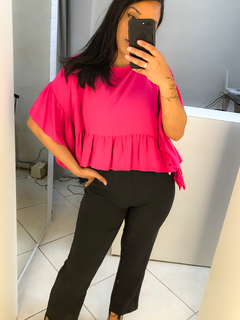 Blusa rosa em viscolinho - comprar online