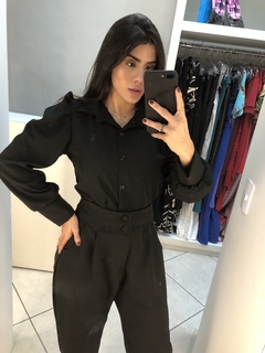 camisa em tricoline preta - Closet's - moda feminina moda blogueira moda balada 