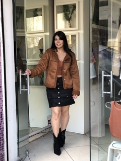 Blusa de frio peluciada marrom - comprar online